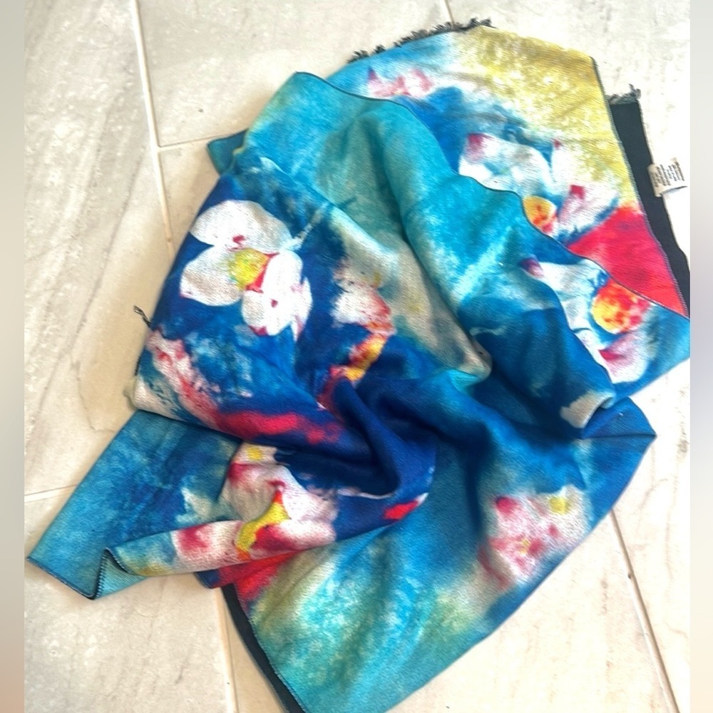 ⭐️Jessica McClintock,Women's Super Soft Floral Print Shawl/Wrap/Lap Blanket - Picture 7 of 10